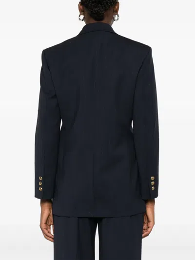 Sandro ストライプ ダブルジャケット In Blue