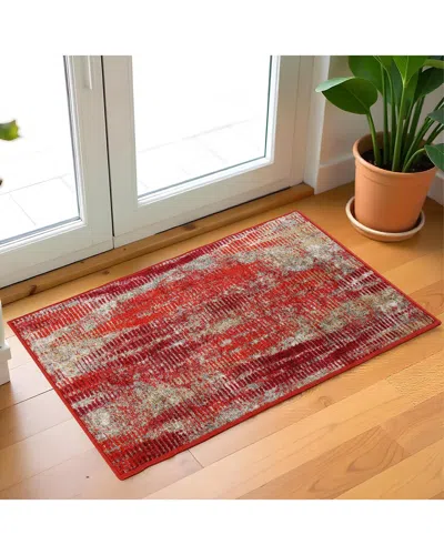 Superior Brayton Vibrant Abstract Rug In Red