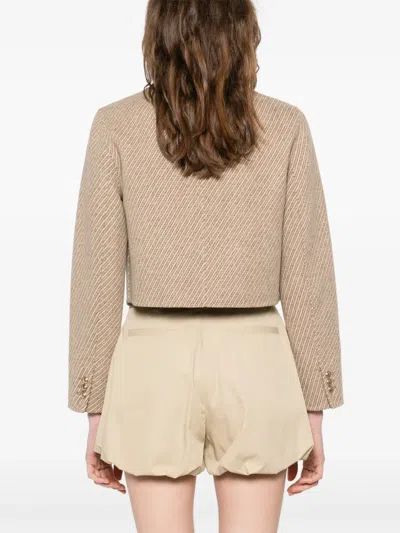 Sandro ストライプ ジャケット In Nude