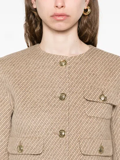 Sandro ストライプ ジャケット In Nude