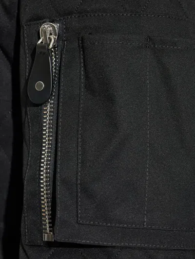 绗缝不对称拉链夹克