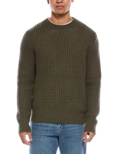 Vince Macro Waffle Stitch Sweater In Green
