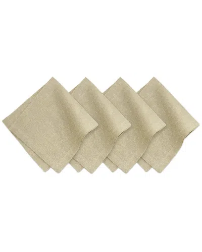 Villeroy & Boch Set Of 4 La Classica Metallic Luxury Linen Fabric Napkins In Green