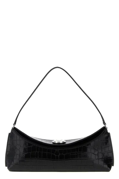 Jacquemus Le Calisson Crocodile-effect Leather Shoulder Bag In Black