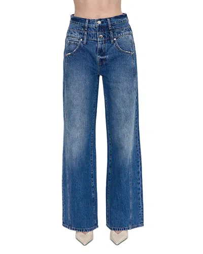 Pistola Caleb High Rise Relaxed Jeans In Echo In Blue