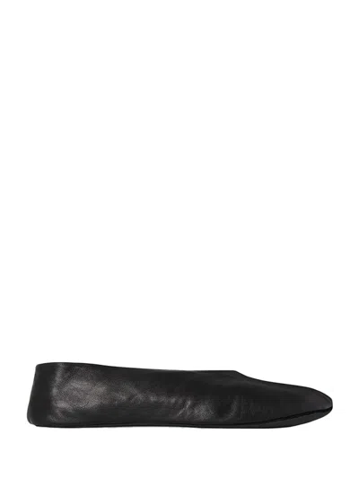 The Row Stella Leather Mules In Black