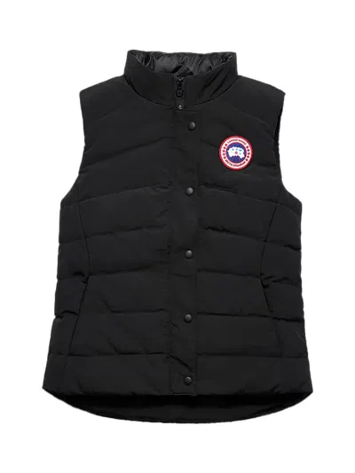 Canada Goose Sleeveless High Neck Padded Quilted Vest In Black