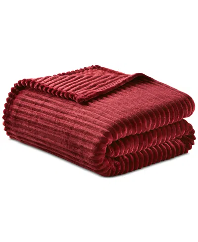 Arch Studio Ribbed Plush Blanket, Twin, Macy's Exclusive In Red
