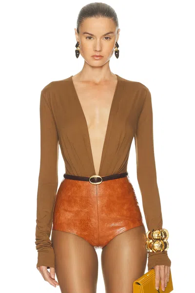 The Andamane Zelda Bodysuit In Brown