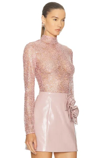 Aknvas Bente Beaded Top In Pink