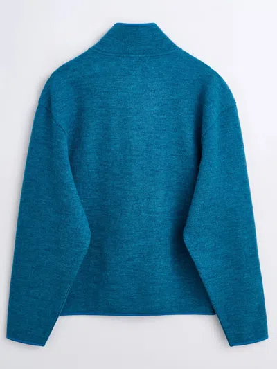 Sunflower Half-zip Wool Sweatshirt In Blue
