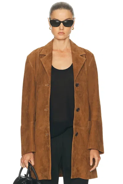 House Of Dagmar Suede Jacket In Brown