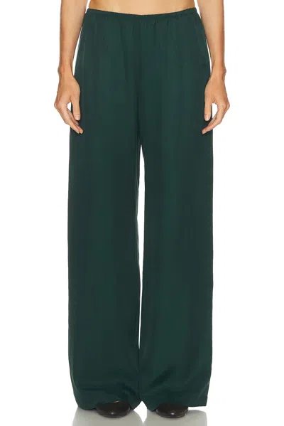 Leset Lauren Wide Leg Pants Emerald In Green