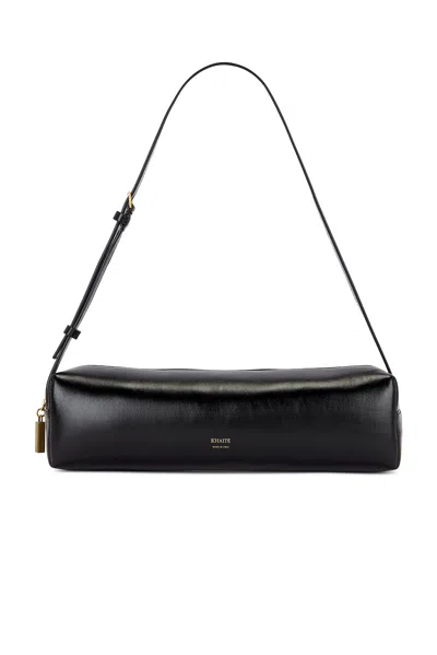 Khaite Kye Glossed-leather Shoulder Bag In Black
