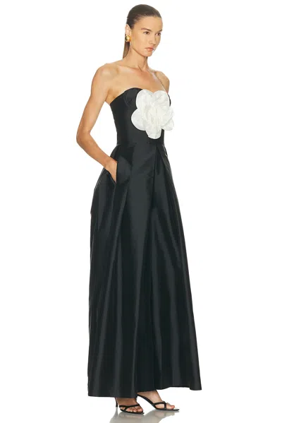 Patbo Taffeta Bloom Jumpsuit In Black