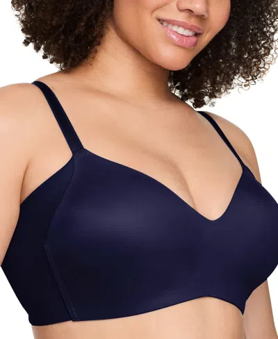 Warner's Seamless T-shirt Wireless Full Coverage Bra Rm3061a In Blue