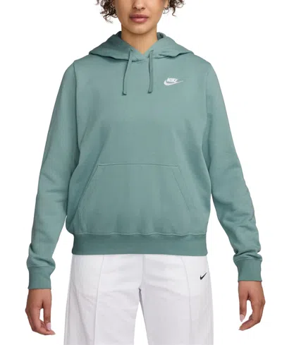 Nike Club Womens Long Sleeve Fleece Active Hoodie In Green