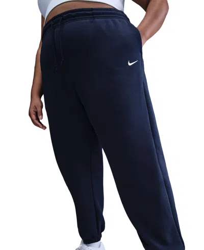 Nike Sportswear Plus Size Phoenix Fleece High-waist Oversized Sweatpants In Blue