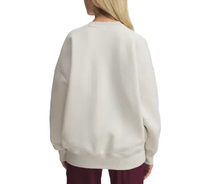 Under Armour Women's Rival Fleece Oversized Varsity Sweatshirt In White