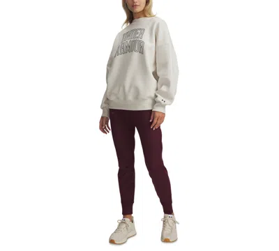 Under Armour Women's Rival Fleece Oversized Varsity Sweatshirt In White