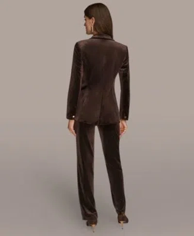 Donna Karan Women's Velvet One Button Jacket In Brown