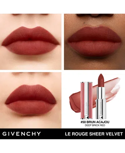 Givenchy Le Rouge Sheer Velvet Matte Lipstick In 50 Brun Acajou