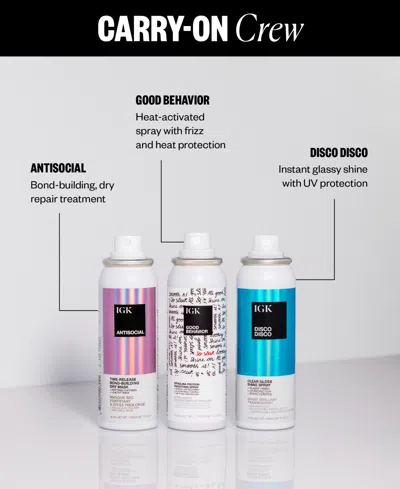 Igk Hair 3-pc. Carry-on Crew Styling Set In Transparent