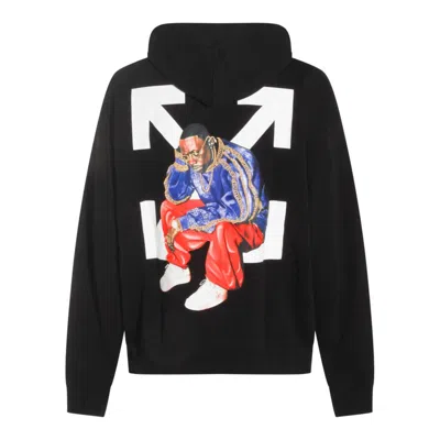 Off-white Hooded Sweatshirt Featuring Graphic Print In Black