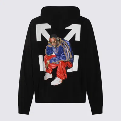 Off-white Hooded Sweatshirt Featuring Graphic Print In Black