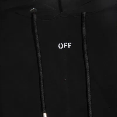 Off-white Hooded Sweatshirt Featuring Graphic Print In Black