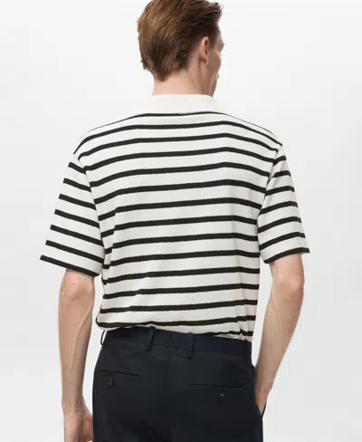 Mango Stripe Slub Polo In Multi