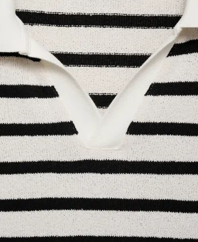 Mango Stripe Slub Polo In Multi
