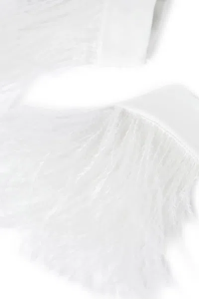 Ann Demeulemeester Polsini Vaya Con Piume Frisè In White