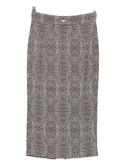 Elisabetta Franchi Python Print Viscose Pencil Skirt Clothing In Gray