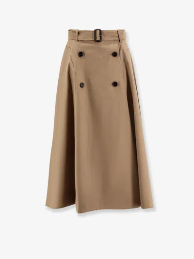 Burberry "brenda" Midi Skirt In Brown