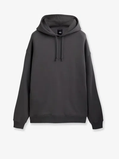 Y-3 Hoodie Featuring Graphic Design On Back In Gray
