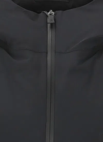 Herno High-collar Hooded Down Jacket With Logo Detail In Multi