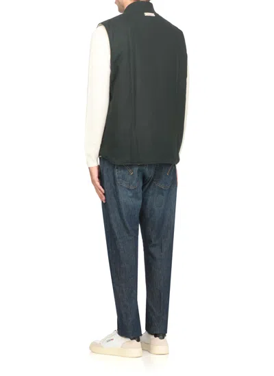 Autry Crewneck Wool Blend Vest With Logo Patch In Green