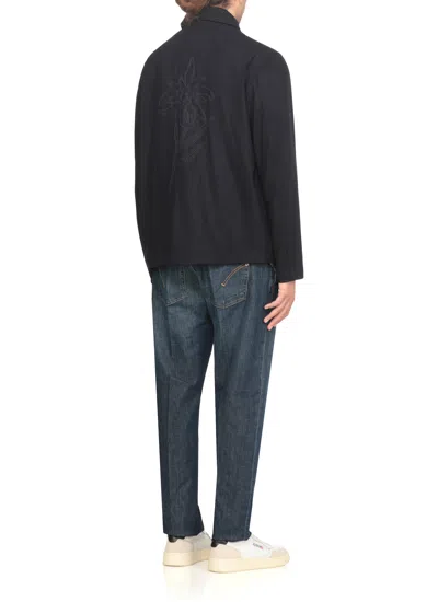 Autry Wool Blend Jacket With Classic Collar In Black