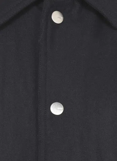 Autry Wool Blend Jacket With Classic Collar In Black