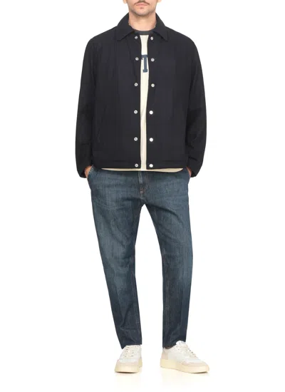 Autry Wool Blend Jacket With Classic Collar In Black