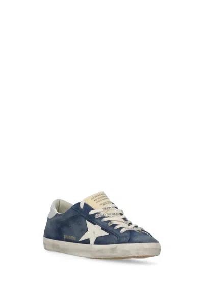 Golden Goose Sneakers Low-top Super-star In Suede In Blue