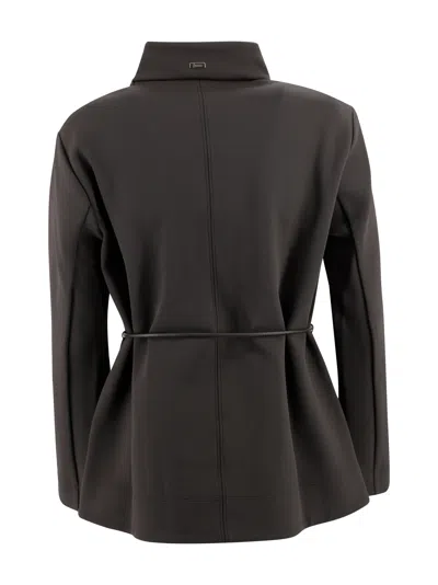 Herno Padded Jacket With Fabric Sleeves In Brown