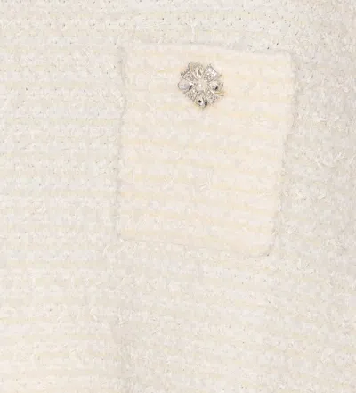 Self-portrait Midi Skirt With Decorative Buttons And Pockets In White