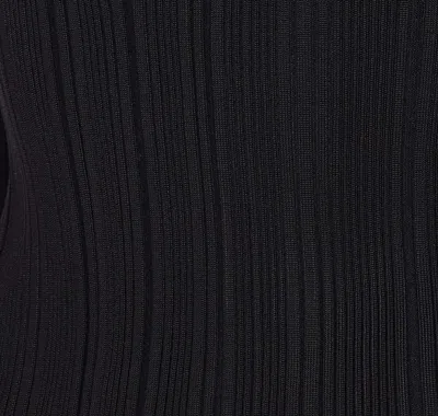 Self-portrait Black Lace Trim Knit Top In Black