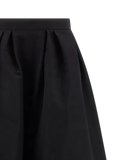 Carolina Herrera High Waist Wide Leg Pleated Trousers In Black