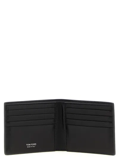 Tom Ford Crocodile Print Leather Wallet In Black