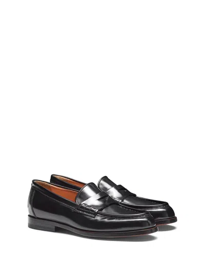 Santoni Flat Shoes In Black