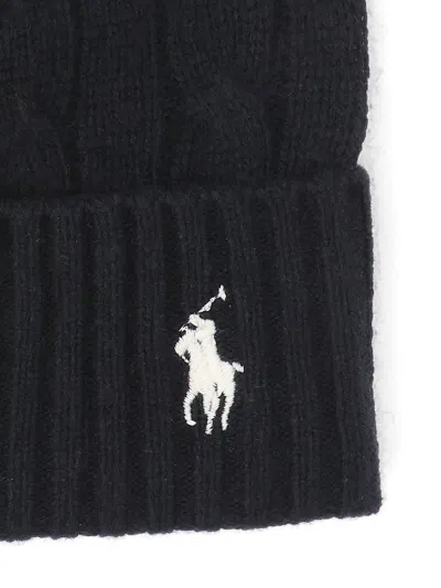 Polo Ralph Lauren Black Cable-knit Wool And Cashmere Beanie In Black