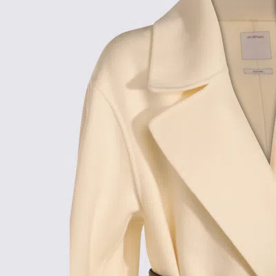 Sportmax Abate Belted Wool Long Coat In White
